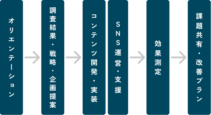 コンテンツ＆SNSマーケティング 実施の流れ